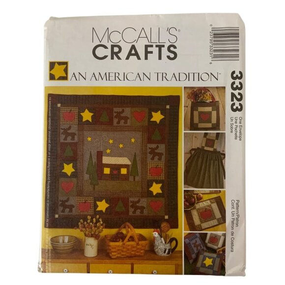 McCalls Crafts 3323 American Tradition Quilt Apron Pillow Sewing Pattern 2001 - Picture 1 of 3